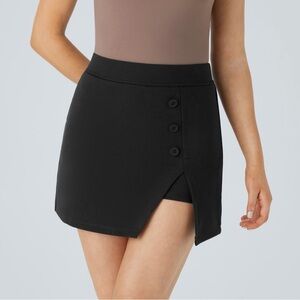 Halara High Waisted Decorative 2-in-1 Visit Mini Work Skirt - Black SMALL NEW!